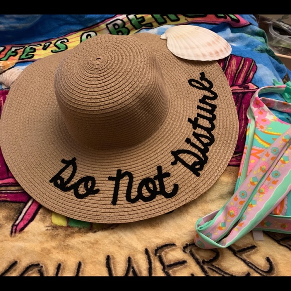 NWT WIDE BRIMMED EMBROIDERED SAYINGS BEACH HATS - Picture 8 of 8